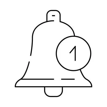 Notification bell alert line icon vector illustration 库存插图