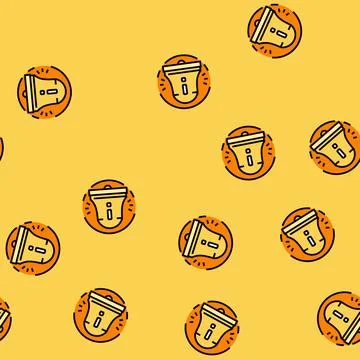 Notification bell alert vector seamless pattern 库存插图