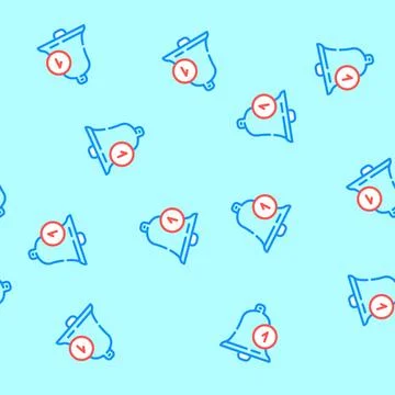 Notification bell alert vector seamless pattern Stock Illustration