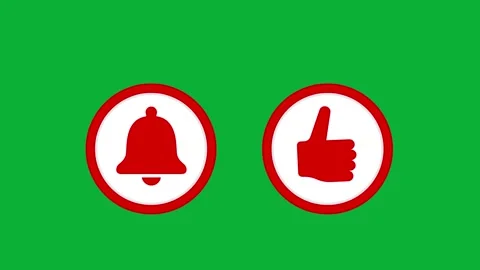 Notification Bell and Like Icon Animation on Green Screen | Alert and Approval Stock Footage 331148502