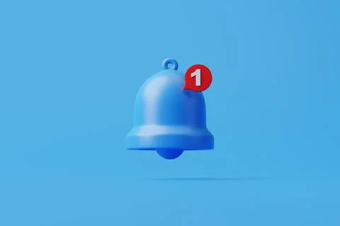Notification bell on a blue background Stock Illustration