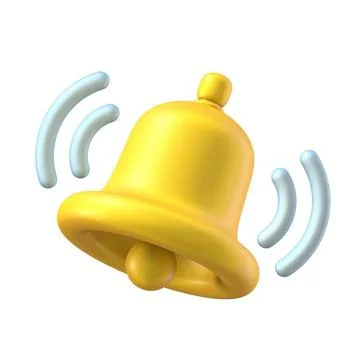 Notification bell with blue waves 3D Notification bell with blue waves 3D ... Stock Photos