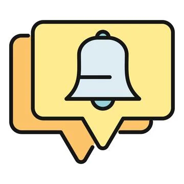 Notification bell in chat speech bubble vector icon Stock Illustration
