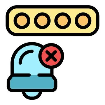Notification bell with cross mark showing access denied for wrong password 스톡 일러스트