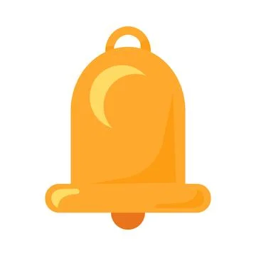 Notification bell flat illustration representing alert reminder Stock Illustration