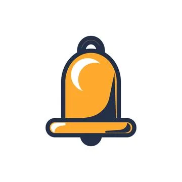 Notification bell flat illustration representing alert reminder 스톡 일러스트
