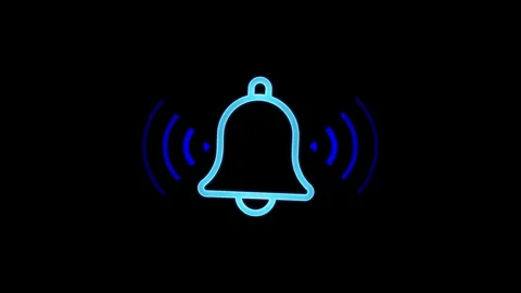 Notification bell, graphic animation. Linear White. Alpha channel. Transpar.. Stock Footage 304190087