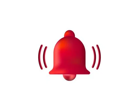 Notification, bell icon alert. 3d. Vector illustration. イラスト素材