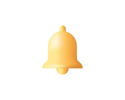 Notification, bell icon alert. 3d. Vector illustration. Illustrazione stock