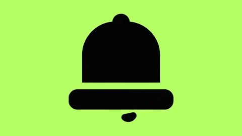 Notification bell icon animation  isolated on green screen background Stock Footage 302133372