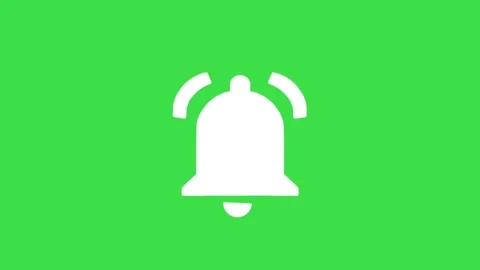Notification bell icon animation with ringing sound waves on green screen bg Stock Footage 329964669
