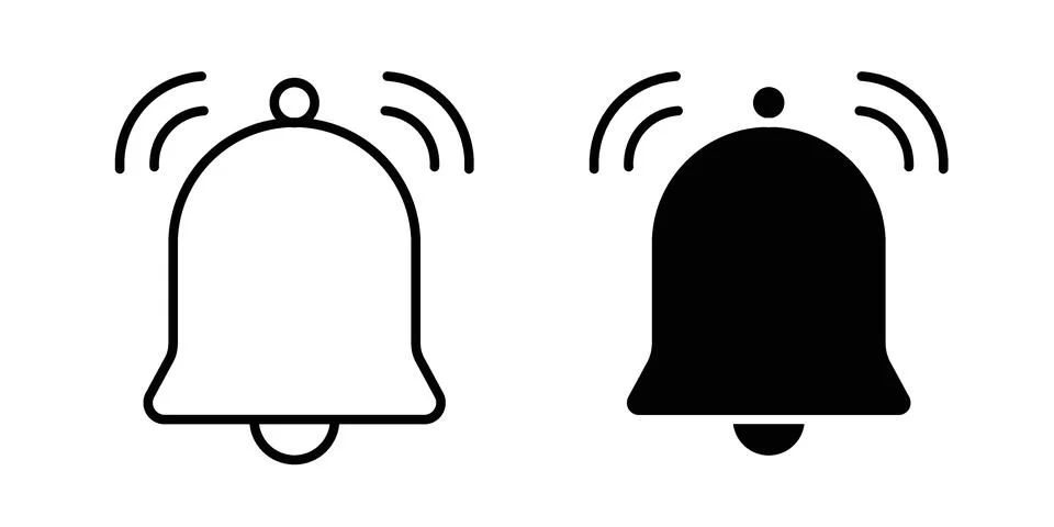 Notification bell icon bundle for website design projects Stock Illustration