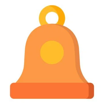 Notification bell icon with flat design symbolizing alerts and reminders Stock Illustration