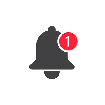Notification bell icon in flat style. Incoming inbox message vector illustr.. Stock Illustration