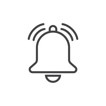 Notification bell icon in flat style. Incoming inbox message vector illustr.. Stock Illustration