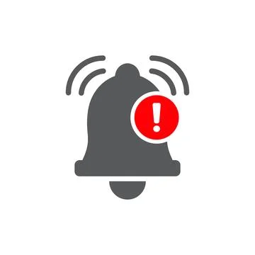 Notification bell icon in flat style. Incoming inbox message vector illustr.. Stock Illustration