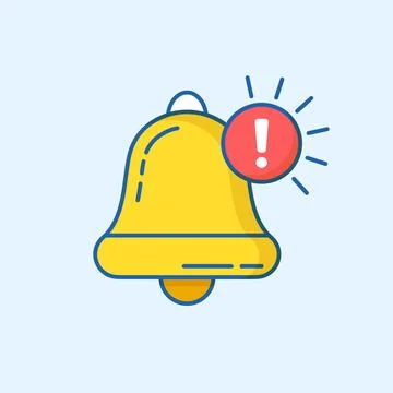 Notification bell icon in flat style. Incoming inbox message vector illustr.. Stock Illustration