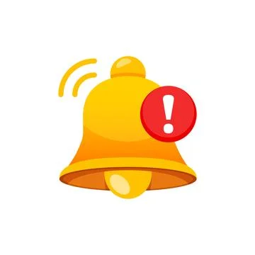 Notification bell icon in flat style. Incoming inbox message vector illustr.. Stock Illustration