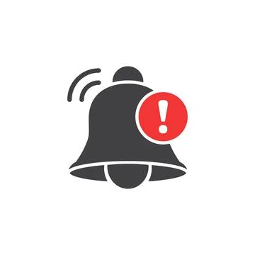 Notification bell icon in flat style. Incoming inbox message vector illustr.. Stock Illustration