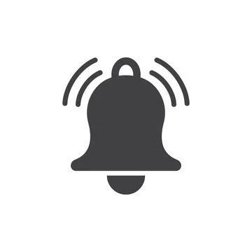 Notification bell icon in flat style. Incoming inbox message vector illustr.. Stock Illustration