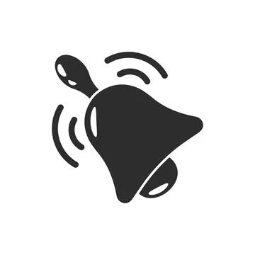 Notification bell icon in flat style. Incoming inbox message vector illustr.. Stock Illustration