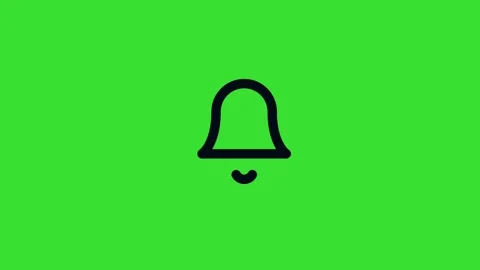 Notification bell icon on Green Screen Animation (Chroma Key) 4K Stock-Footage 330383320