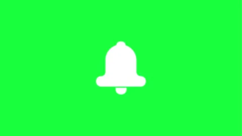 Notification bell icon on green screen for video alerts Stock Footage 331503215