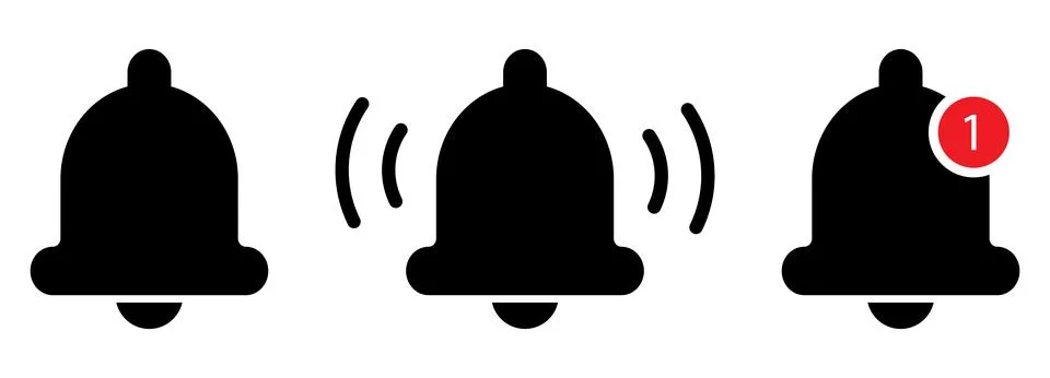Notification bell icon Stock Illustration