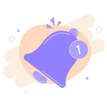 Notification bell icon for incoming inbox message. Bell flat vector illustration Stock Illustration