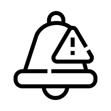 Notification bell icon indicating an important alert warning Stock Illustration