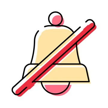Notification bell icon indicating silent mode Ilustração Stock