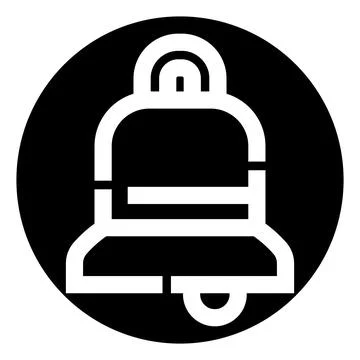 Notification bell icon providing alert reminder sound 库存插图