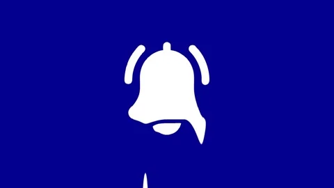 Notification bell icon ringing on blue background loop Stock Footage 327761866