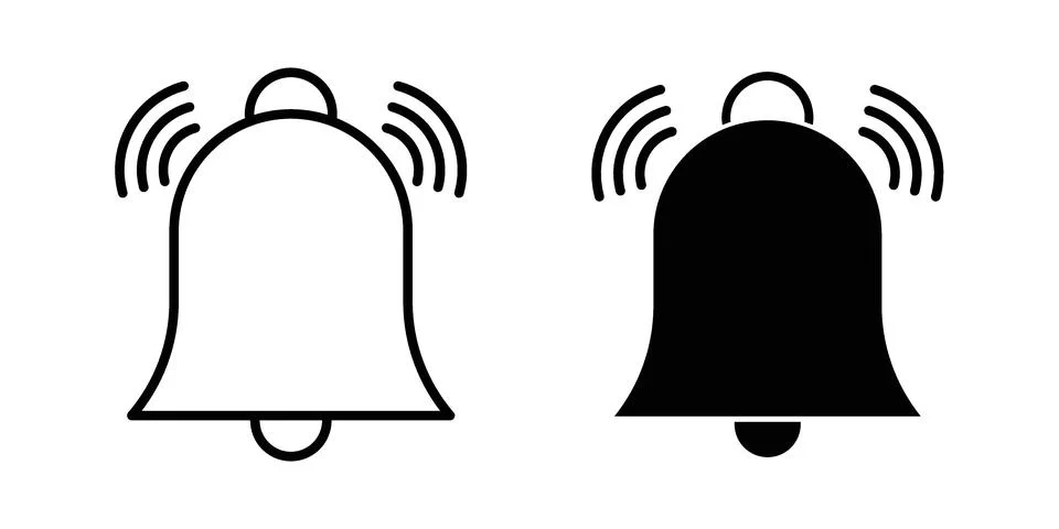Notification bell icon set. Vector EPS 10 Stock Illustration