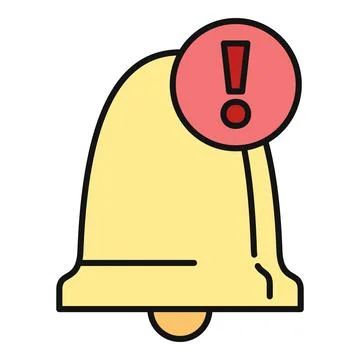 Notification bell icon showing alert or important message Illustrazione stock