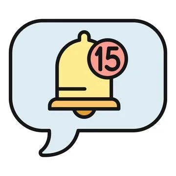 Notification bell icon showing new message alerts Stock Illustration