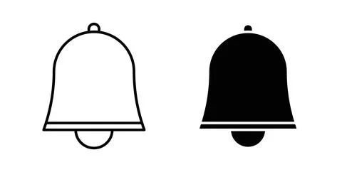 Notification bell icon symbol. Flat Vector illustration Stock Illustration