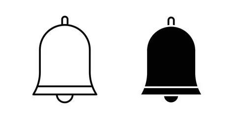 Notification bell icon symbol. Flat Vector illustration Stock Illustration