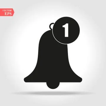 Notification bell icon. Vector bell and notification number sign for incoming Illustrazione stock