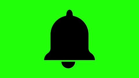 Notification Bell Icon Vibrating on Green Background Stock Footage 296246507