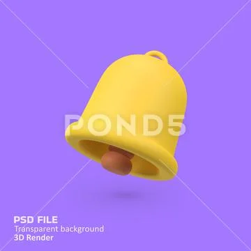 Notification bell isolated 3d render icon illustration PSD Template