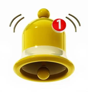 Notification bell isolated on white background. 3D illustration Stock Illustration