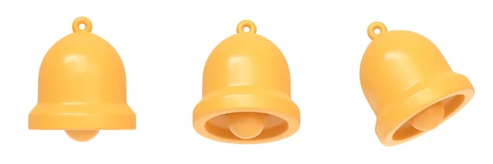 Notification bell isolated on a white background. Set icon in cartoon design Stock Illustration