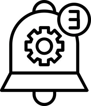 Notification Bell Line Icon Design Stock Illustration