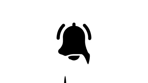 Notification bell melts and reforms in seamless looping animation Stock Footage 327761658