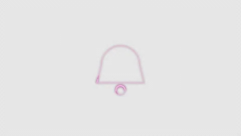 Notification Bell Neon Sign Icon Light Sweep, Seamless Loop, Pink Alpha 4K Stock Footage 340547154