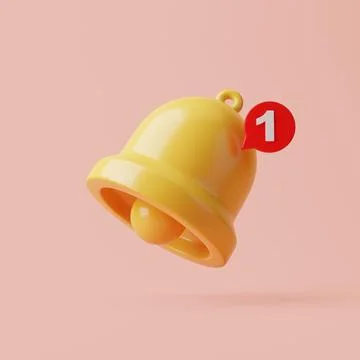 Notification bell on a pink background Stock Illustration