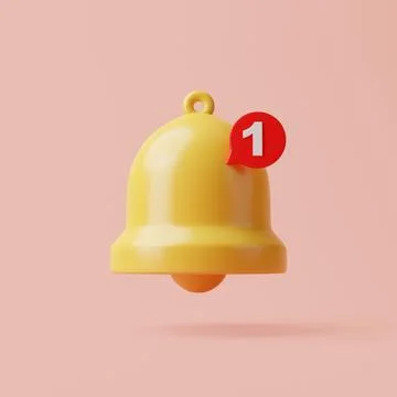 Notification bell on a pink background Stock Illustration