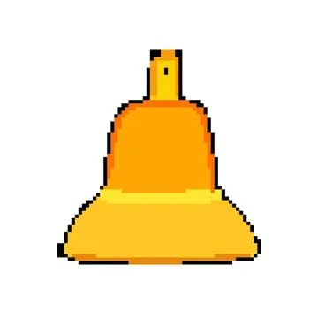 Notification bell pixel art vector illustration Stock Illustration