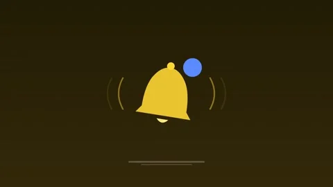 Notification bell ringing alert gold social loop Stock Footage 342614827